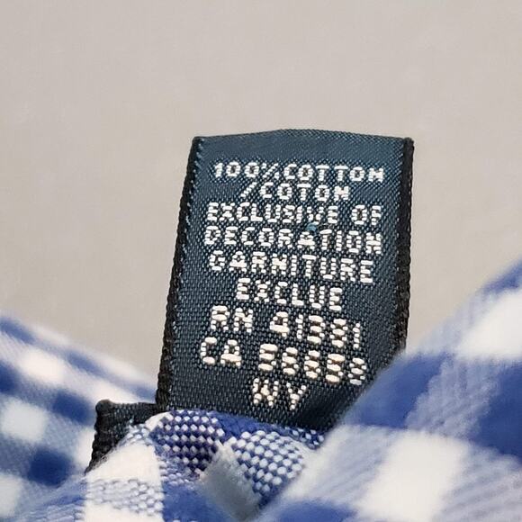 Polo Ralph Lauren Shirt Oxford Mens Medium 16 Blue Gingham Check LS Button Down - Picture 9 of 10
